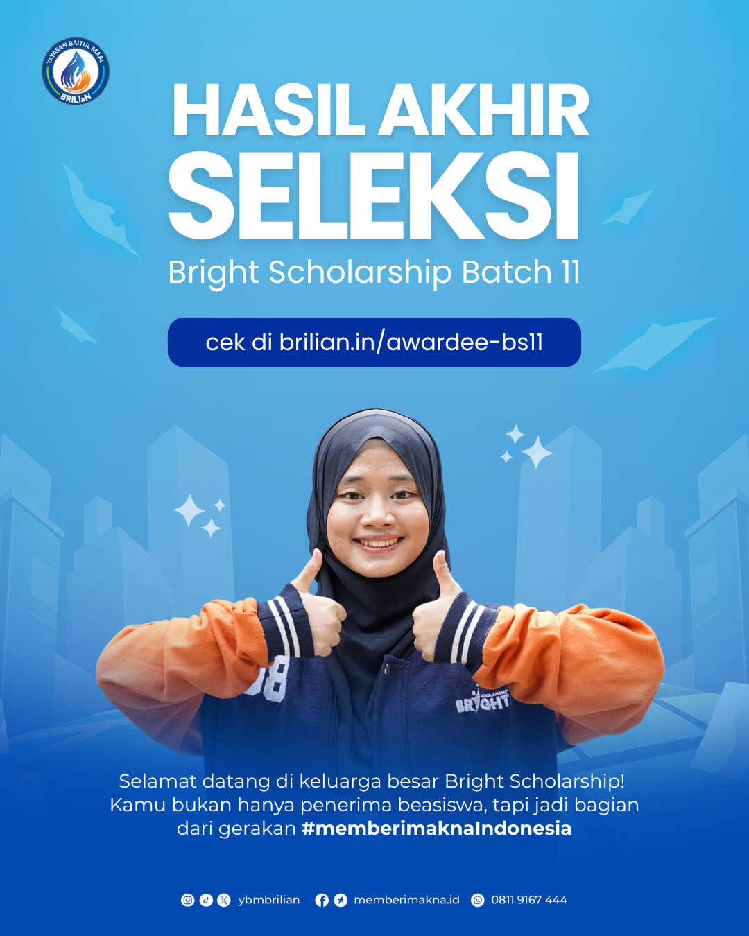 YBM BRILiaN Umumkan Penerima Bright Scholarship Batch 11